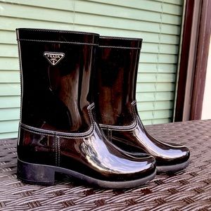 Prada Rubber Rain Boots - Black Boots, Shoes - PRA821717